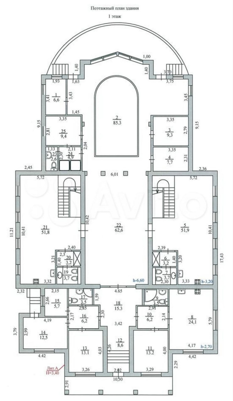 План первого этажа здания