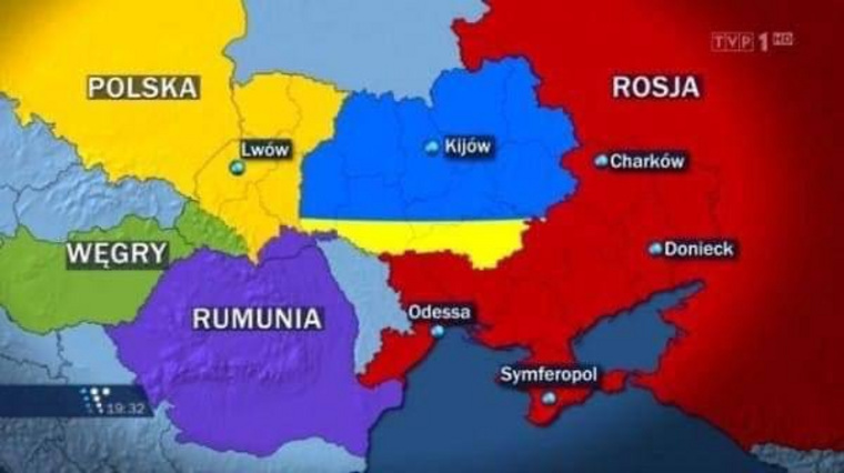 «Новая» карта Украины была показана по польскому ТВ