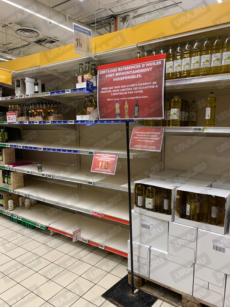 Жителеям Франции не продают более шести бутылок масла за раз