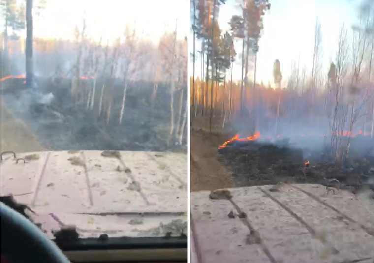 Пожар в поселке Ключевск Березовского городского округа
