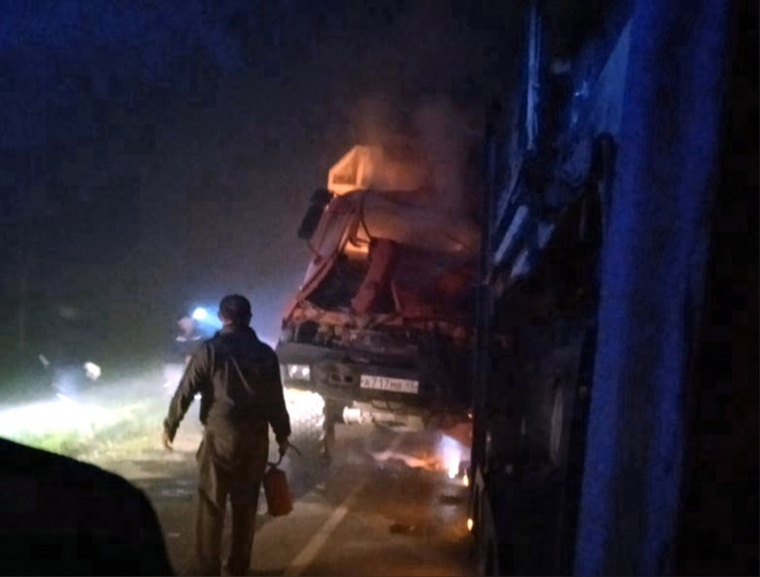 На трассе Курган-Тюмень столкнулись четыре автомобиля