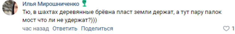 Комментаторы надеются, что бревна удержат мост