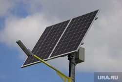 Press tour of the parks. Yekaterinburg, solar battery