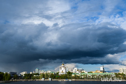 The eighth day of protests against the construction of the Church of St. Catherine in the square near the drama theater - the beginning of the dismantling of the fence.  Yekaterinburg, sky, Yekaterinburg city, cloud over the city