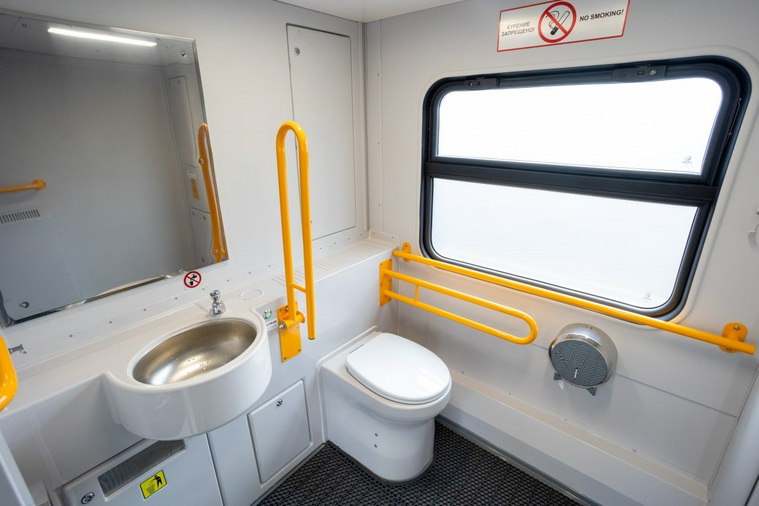 Туалетные комнаты будут удобны маломобильным и всем остальным пассажирам