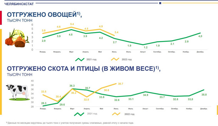 Отгрузка овощей в Челябинской области в сравнении с 2021 годом возросла