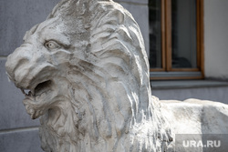 Скульптуры львов, находящиеся на реставрации. Екатеринбург, лев, скульптура, реставрация, ремонт, оперный театр, львы, морда льва