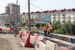 Некрасовский мост. Курган, ремонт моста, ремонтные работы, рабочие в касках, некрасовский мост, мост некрасова