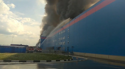 В Подмосковье 3 августа сгорел крупный склад Ozon на Новой Риге