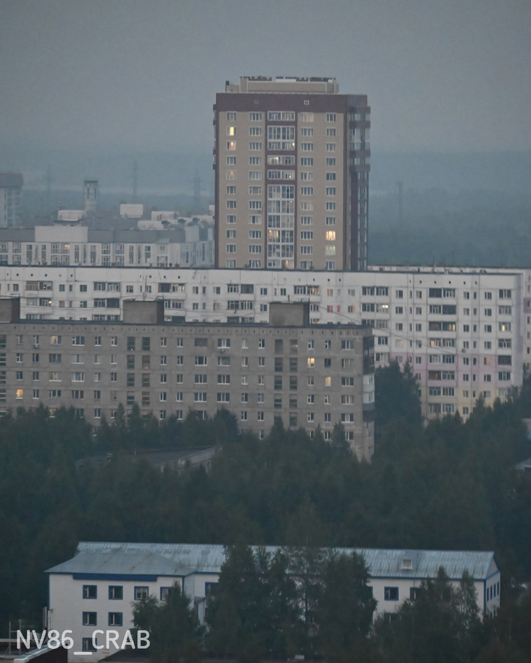 Смог от лесных пожаров в Нижневартовске
