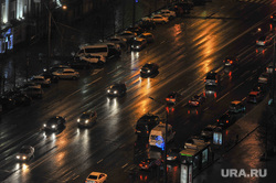 Улицы ночного Челябинска, авто, проспект ленина, дождь