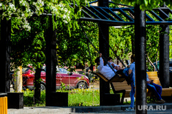 Весна в городе. Обстановка на улицах во время эпидемии коронавируса. Челябинск, цветение, качели, весна