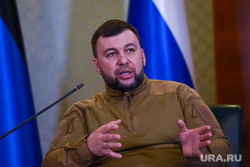 Совместная пресс-конференция Дениса Пушилина и Андрея Турчака. ДНР, Донецк