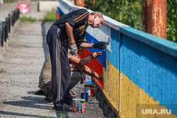 Перекраска моста. ЛНР, россия, референдум, украина, лнр, покраска моста