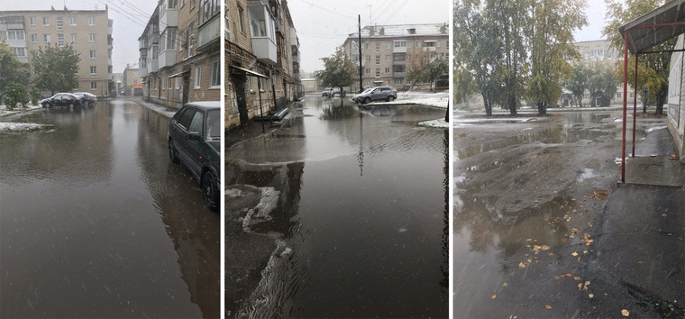 Затопленный двор по улице Октябрьская, 88