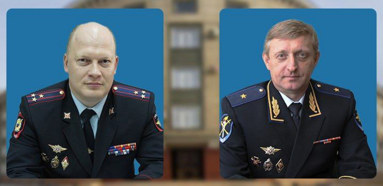 Полковника Игоря Белецкого (слева) и генерал-майора Николая Самойлова официально представили коллективу ГУ МВД по Челябинской области