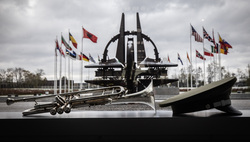 НАТО. stock, нато, эмблема, nato, брюссель, штаб-квартира,  stock
