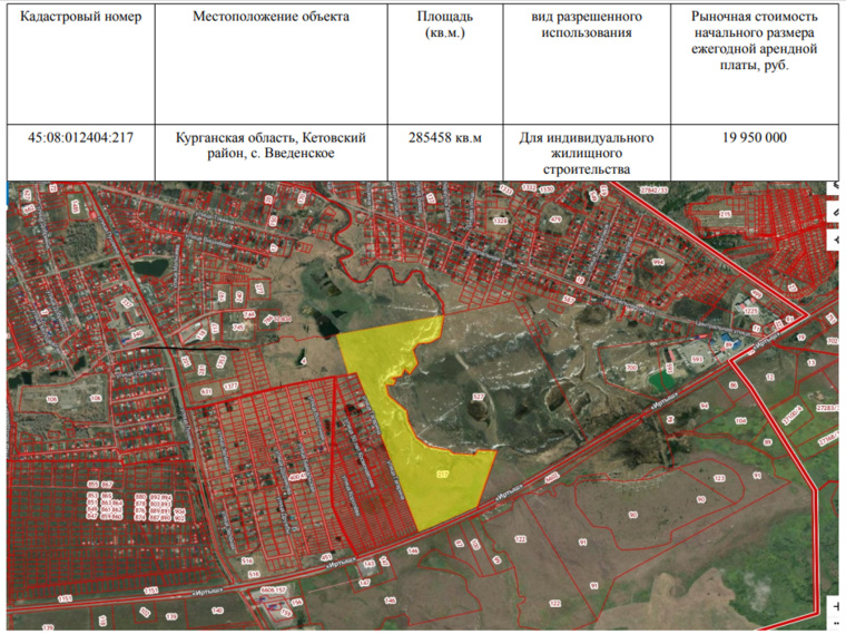 В селе Введенское продают землю под жилую застройку почти за 20 млн рублей