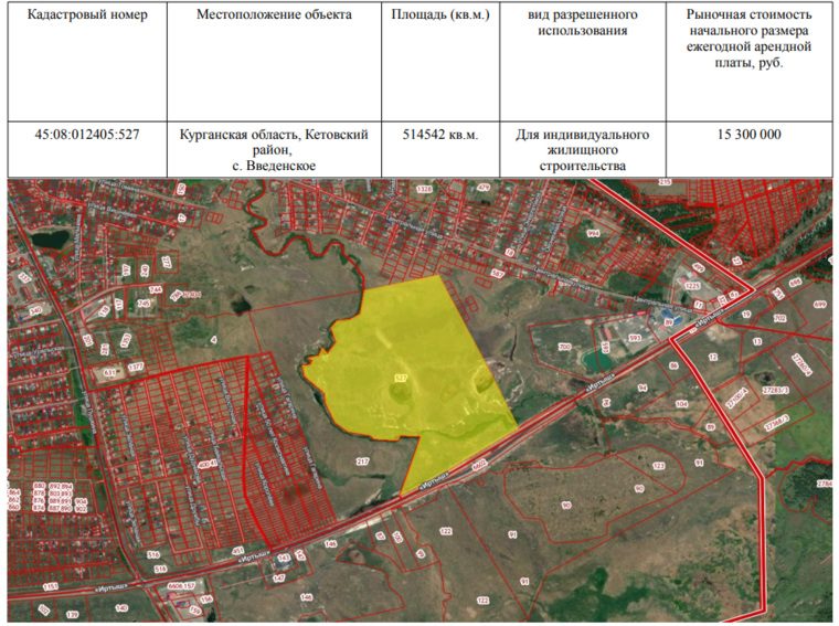 Еще один земельный участок площадью 51,4 гектара в селе Введенское продают более чем за 15 млн рублей