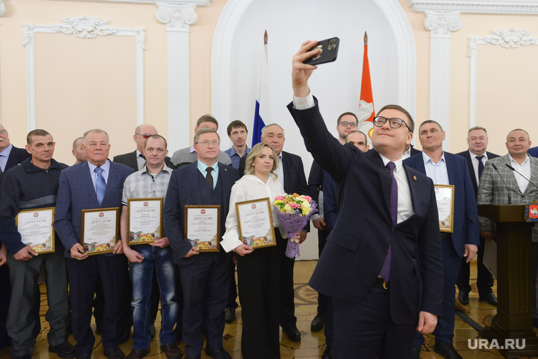 Алексей Текслер на церемонии награждения победителей областного конкурса в агропромышленном комплексе Челябинской области в 2021 году. Челябинск