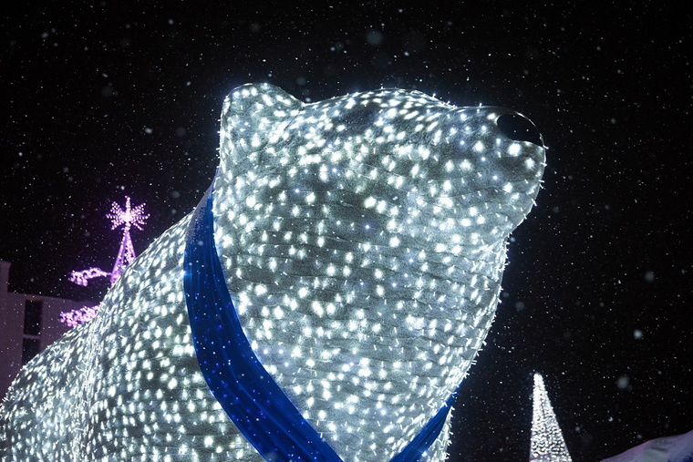 СУЭНКО второй год подключает светодиодную композицию с медведями в Кургане