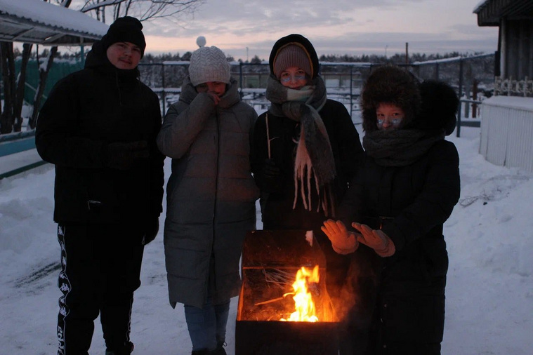 Тренинг проходил в условиях сибирских морозов