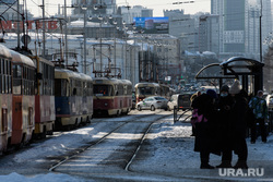 Виды Екатеринбурга, пробка, общественный транспорт, город екатеринбург, трамвайные пути, трамвай