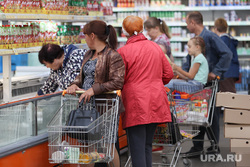 Покупатели в ТЦ. Курган, торговый центр, покупатели, корзина с продуктами, магазин, супермаркет, продукты питания