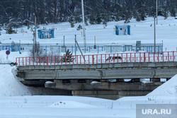 Село Узян – озеро Якты-Куль. Башкортостан, мост, зима, автомобиль, трасса