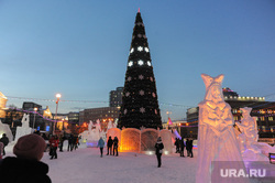 Запуск Ледового городка в эксплуатацию. Челябинск, елка, ледовый городок, ледовые скульптуры