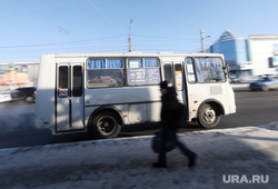 Некрасовский рынок. Курган, зима, автобусная остановка, пассажир, автобус