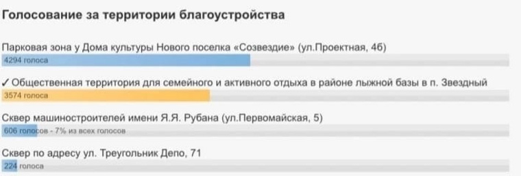 При голосовании лидировал объект в Новом поселке Шадринска, но голосование было остановлено, а количество голосов изменилось