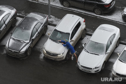 Снегопад. Челябинск., машины в снегу, автомобили, парковка