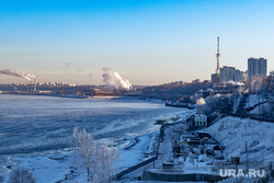 Зимние виды города. Пермь, зима, город зимой, река кама, набережная реки кама