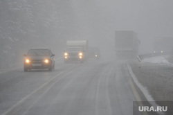 Highway M5 Road Chelyabinsk, snowfall, m5, adverse weather conditions, road