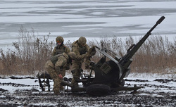 Вооруженные силы Украины. stock, зима, зенитка, ВСУ, stock, ЗУ-23