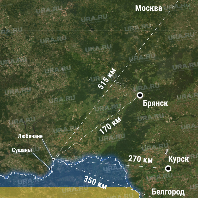 Брянская область граничит с Украиной