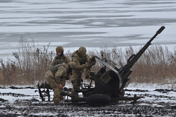 Вооруженные силы Украины. stock, зима, зенитка, всу, ЗУ-23,  stock