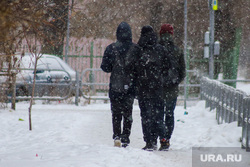 Виды города. Курган, снег, зима, подростки, зимние каникулы