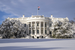 Президент США. stock, белый дом, зима, White house,  stock