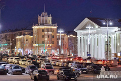 Иллюминация. Курган , парковка, драмтеатр, освещение, огни, город курган, иллюминация