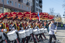 Парад в День Победы и шествие "Бессмертный полк". Пермь, суворовцы, барабанщик, военный парад