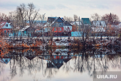 Снег в городе. Курган, снег, зима, набережная  тобола, дачи