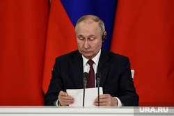 Президент России Владимир Путин и председатель КНР Си Цзинь Пин на встрече во время совместного заявления в Кремле. Москва, путин владимир