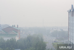 Салехард затянуло дымом от лесных пожаров. Салехард, дым, смог, гарь