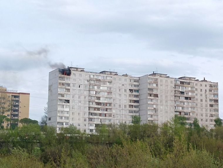 Пожар на 12 этаже в Перми