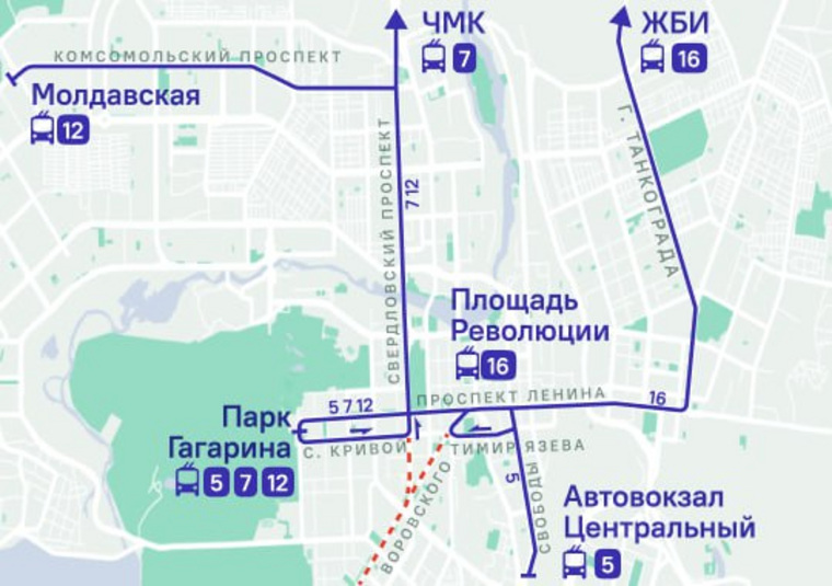 Закроют движение троллейбусов по улице Воровского от Свердловского проспекта до кольца «АМЗ» с полуночи субботы до пяти часов утра понедельника