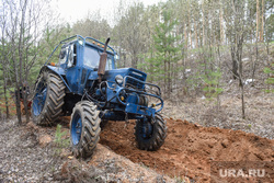 Fire prevention measures.  Yekaterinburg, tractor, fire safety, fire protection, fire ditch, belarus, coniferous forest