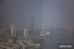 Смог в Екатеринбурге, дым, смог, вид с высоты, виды екатеринбурга, панорама города, туман, экология, загрязнения