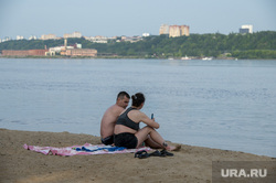 Вечер на реке Кама. Пермь, лето в городе, пляжный сезон, река кама, жара в городе, отдых на реке